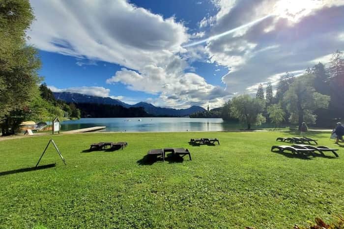 Lake Bled western shore swim spots