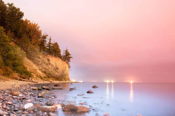 Orlowo cliffs and wooden pier